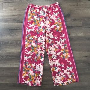 Anthropologie Wide Leg Floral Ankle Pants Size S